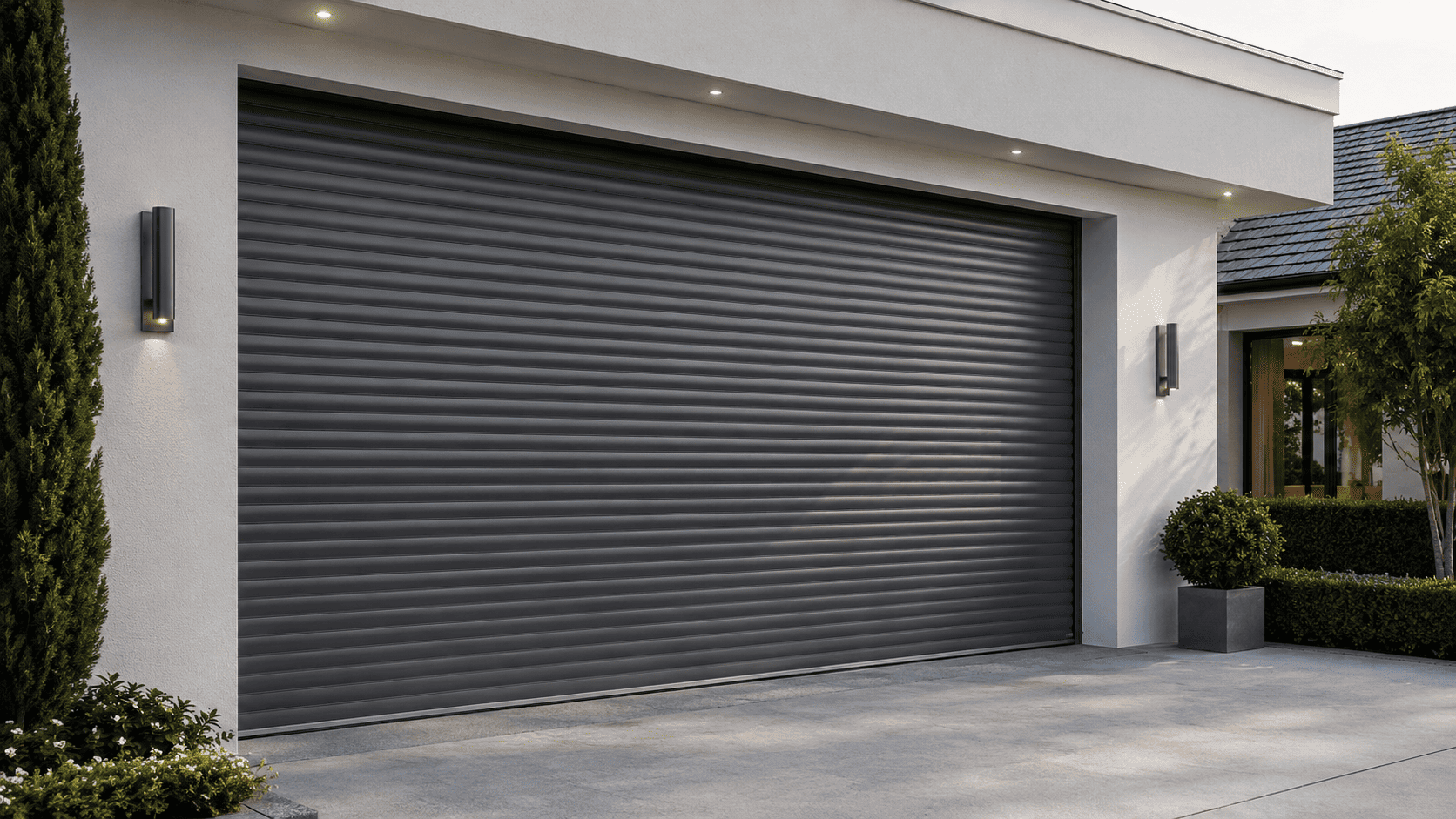 Freshly installed modern garage door — Roanoke
